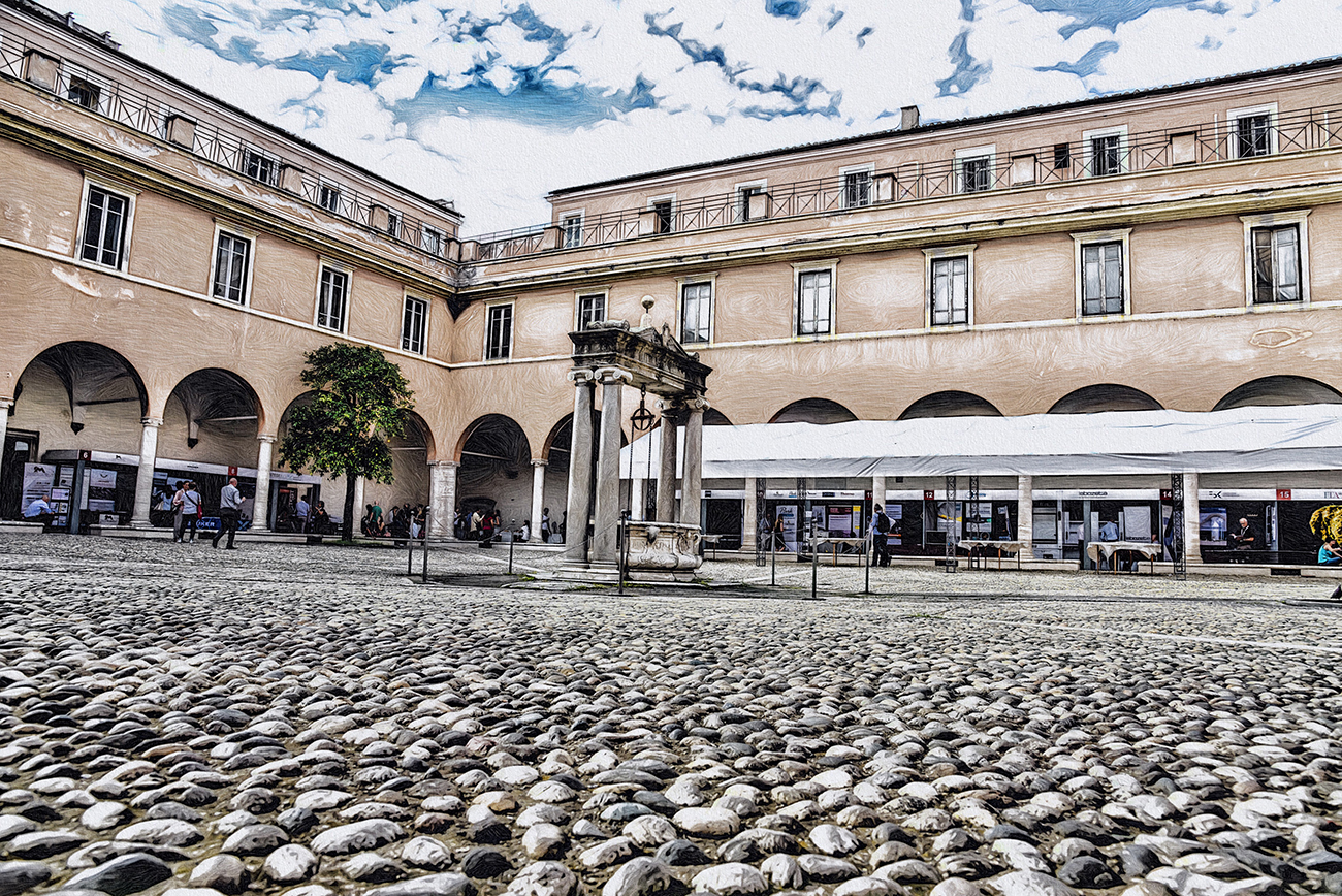 cortile visione bassa